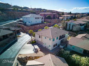 Aerial view of residential area