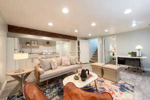 Living area and kitchen / eating area