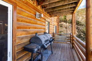 Deck featuring grilling area