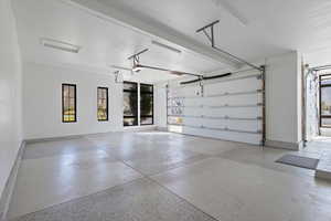 Garage with epoxy flooring