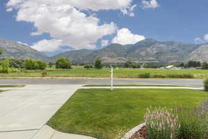 View of mountain background with rural landscape