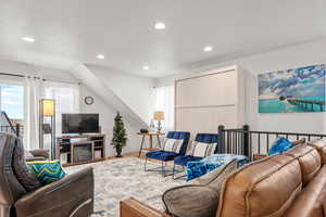 Additional living area above the garage