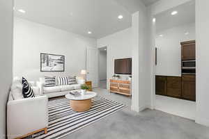 Living room area of Casita (virtual staging)