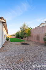 View of fenced backyard
