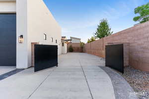 View of fenced backyard