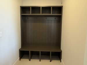 Mudroom featuring baseboards