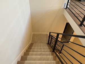 Stairway with baseboards