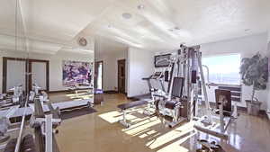 Exercise area with baseboards