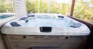 Exterior view of a hot tub