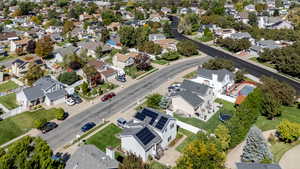 Aerial view of residential area