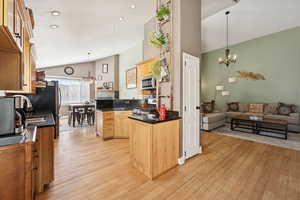 View of Kitchen and Great Room from the Dining Room