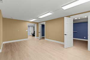 Unfurnished room featuring light wood-style flooring