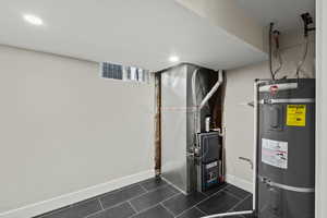 Utilities with secured water heater and heating unit