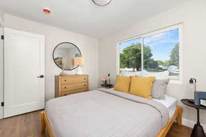 Bedroom featuring wood finished floors