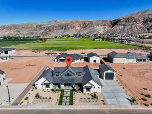 View of subject property with a mountainous background