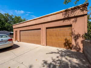 Garage with driveway