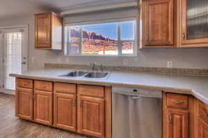 Upstairs kitchen - view of Moab Rim