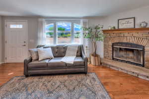 Upstairs living room with views of La Sal Mountains