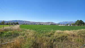Mountain view with rural landscape