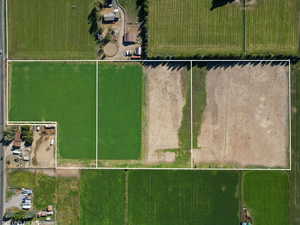 Aerial overview of property's location with property parcel outlined