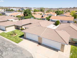 Aerial view of residential area