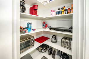 View of fully stocked pantry