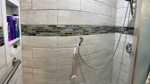 Bathroom view of a shower stall