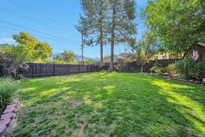 View of fenced backyard