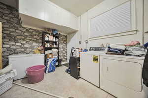 Laundry area with independent washer and dryer