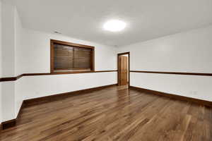 With walnut floors and walk - closet
