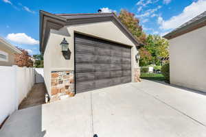Garage with driveway