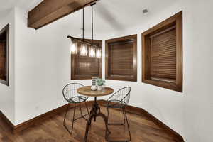 Dining/game table area in basement