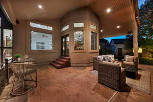 View of patio featuring an outdoor living space
