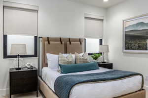 Bedroom featuring carpet floors and recessed lighting