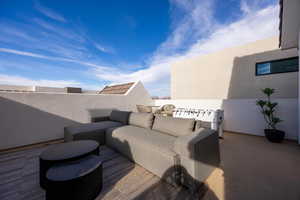 View of patio with outdoor lounge area