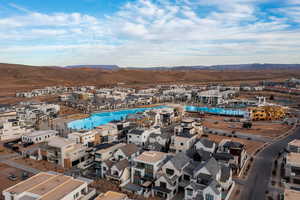 Bird's eye view of a mountain backdrop