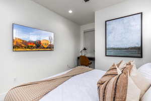 Bedroom with recessed lighting