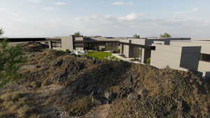 View of yard featuring a sunroom