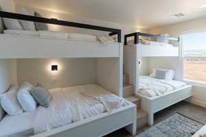 Bedroom with carpet floors