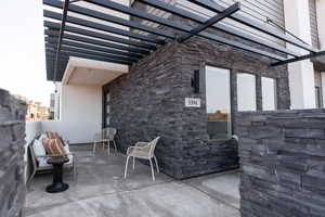 View of patio / terrace featuring a pergola