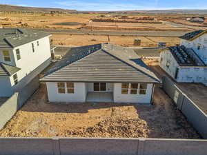 Aerial view of a desert landscape