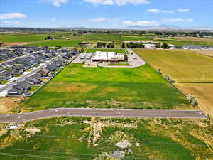 Aerial view of a mountainous background