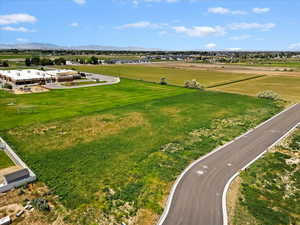 Drone / aerial view of a mountainous background