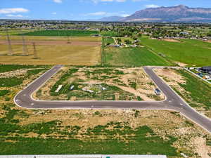 Drone / aerial view of a mountainous background