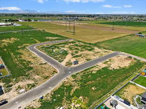 Aerial view of a mountainous background