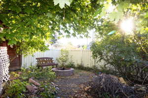 View of fenced backyard