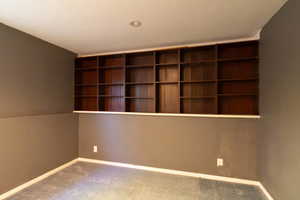 Carpeted empty room with baseboards