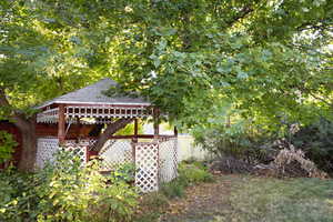 View of yard featuring a gazebo
