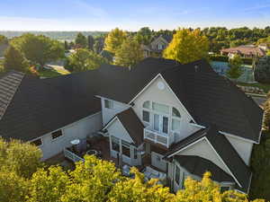 Aerial view of new Trex Deck and 2nd floor balcony.
