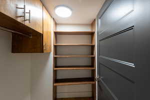 Spacious closet with light wood finished floors